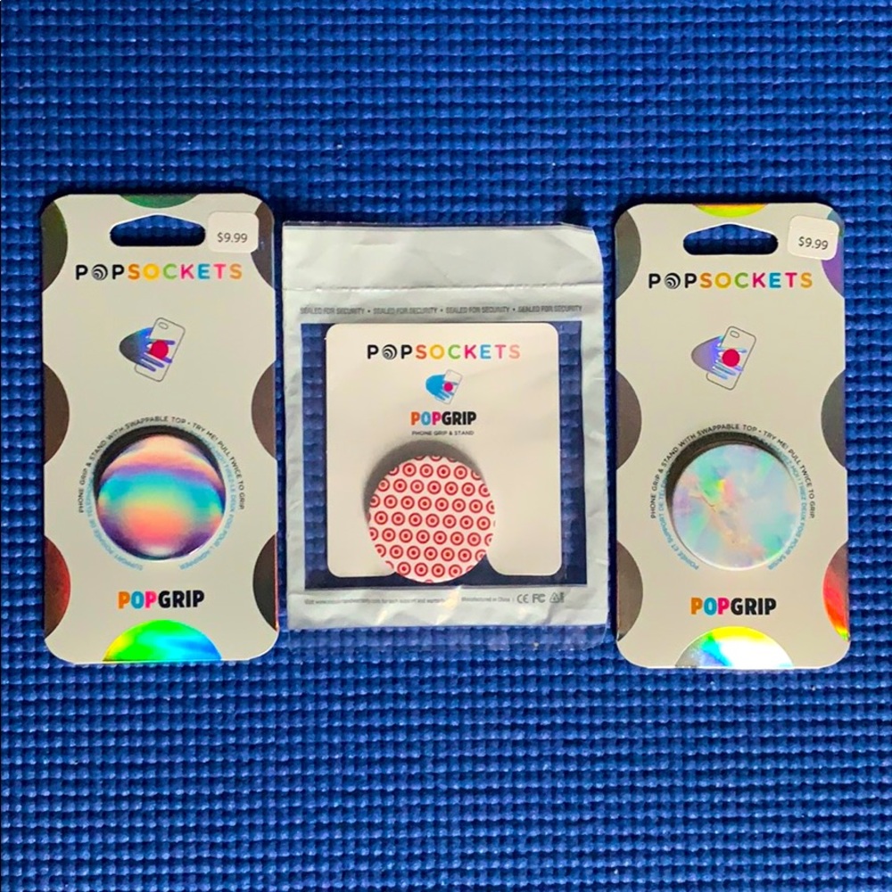 PopSockets PopGrip set: Opal, Rainbow Orb, Target